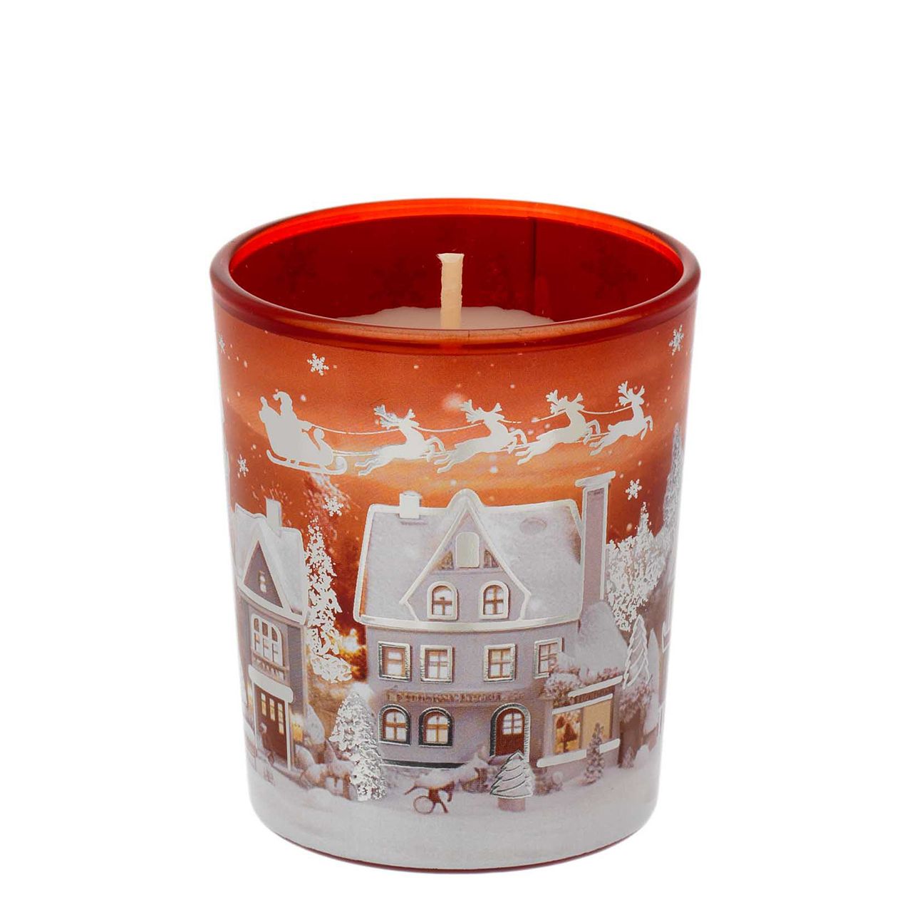 BICCHIERE CON CANDELA PROFUMATA 70gr - PAESAGGIO ROSSO